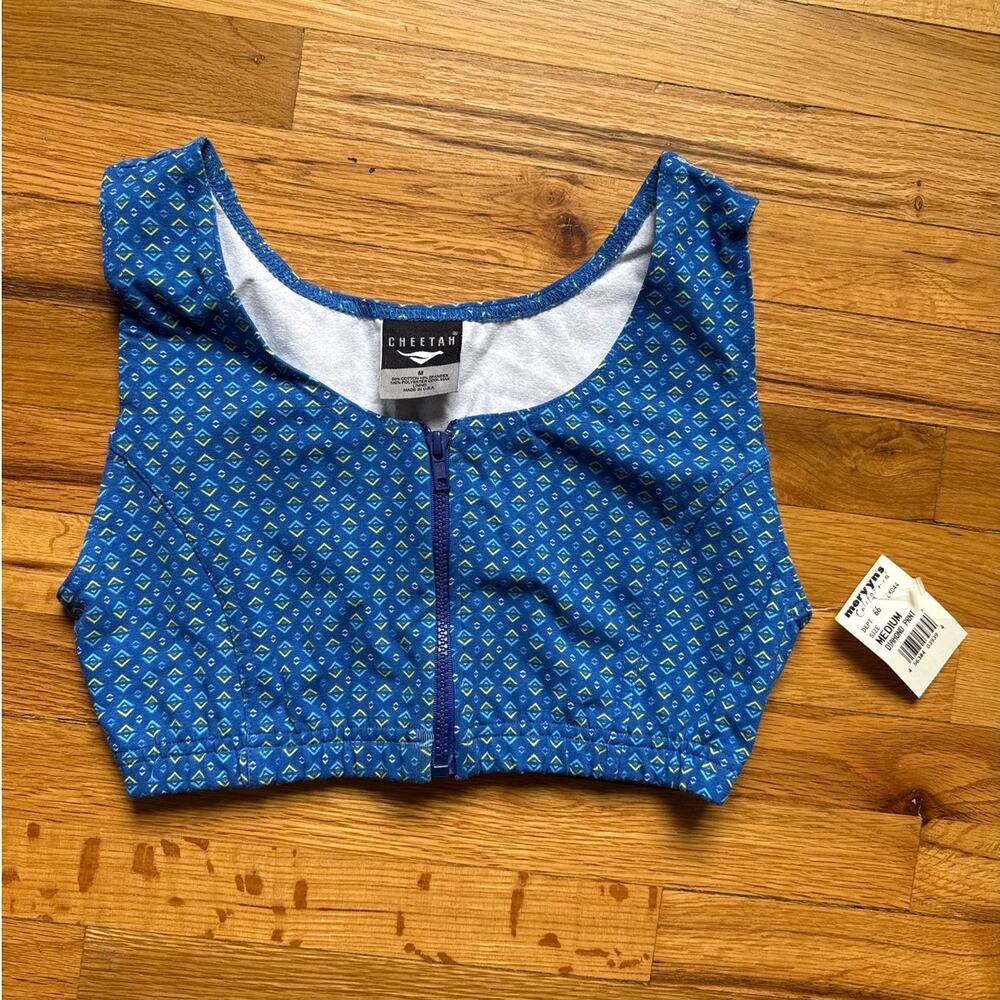 Cheetah Brand 90s Crop Top in Blue Diamond Size Medium NEW Deadstock